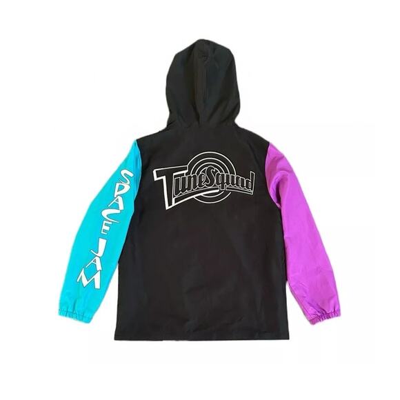 Space Jam Tune Squad Windbreaker Hoodie Men’s S Black VTG Style GVC - Picture 3 of 10